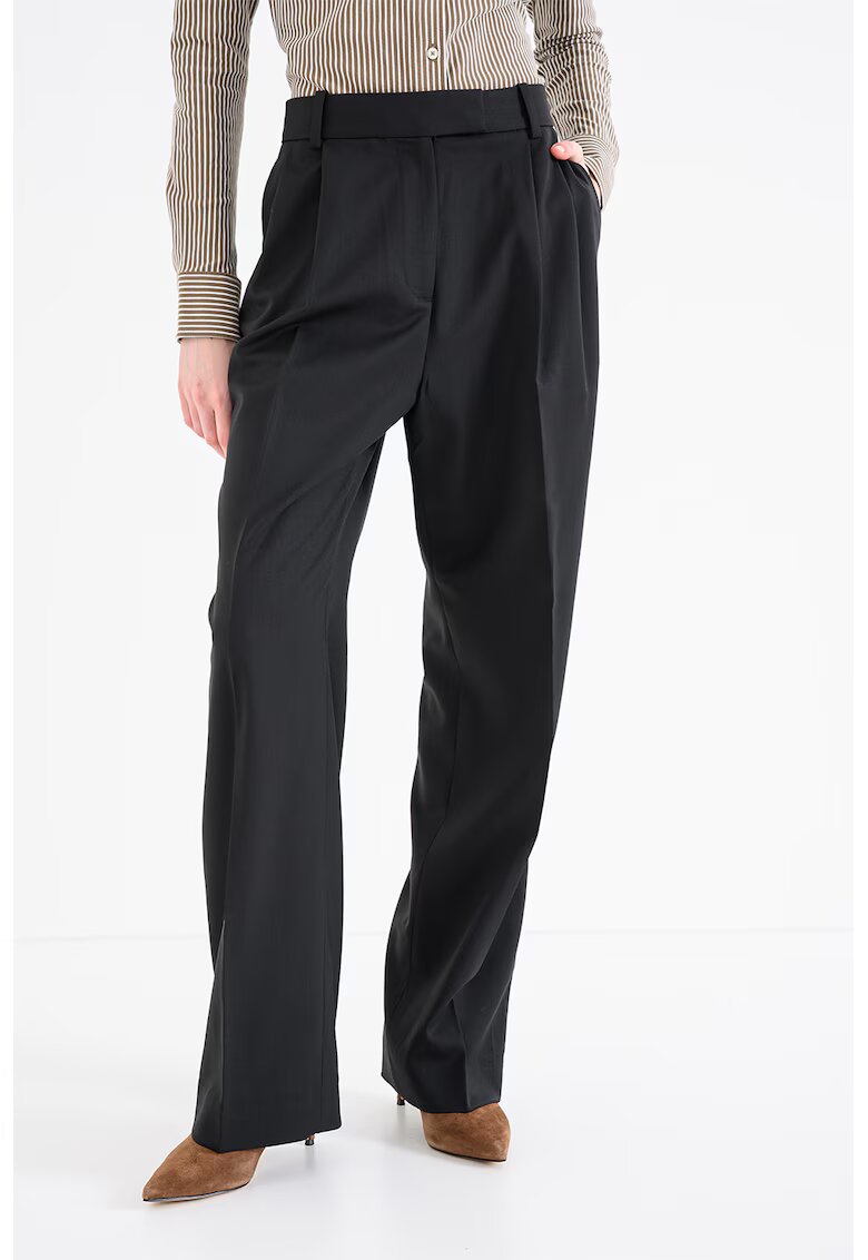Tommy Hilfiger Pantaloni din amestec de lana cu pensa - Negru