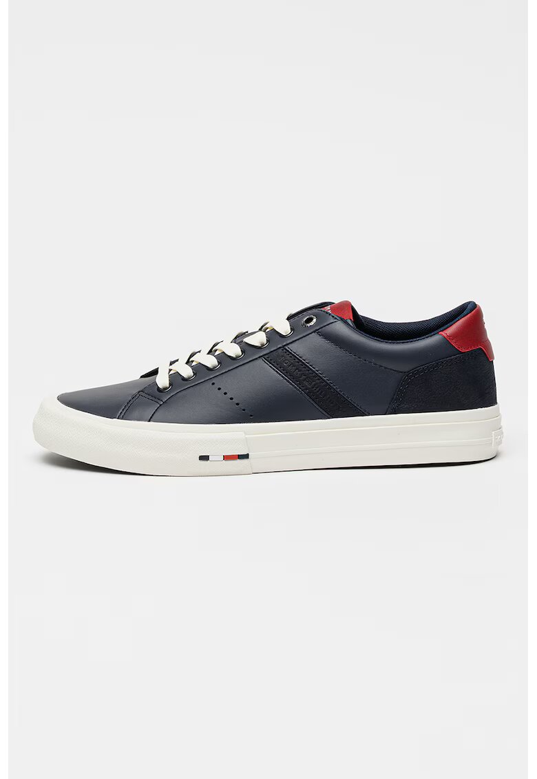 Tommy Hilfiger Pantofi sport cu insertii de piele - Visiniu/Bleumarin