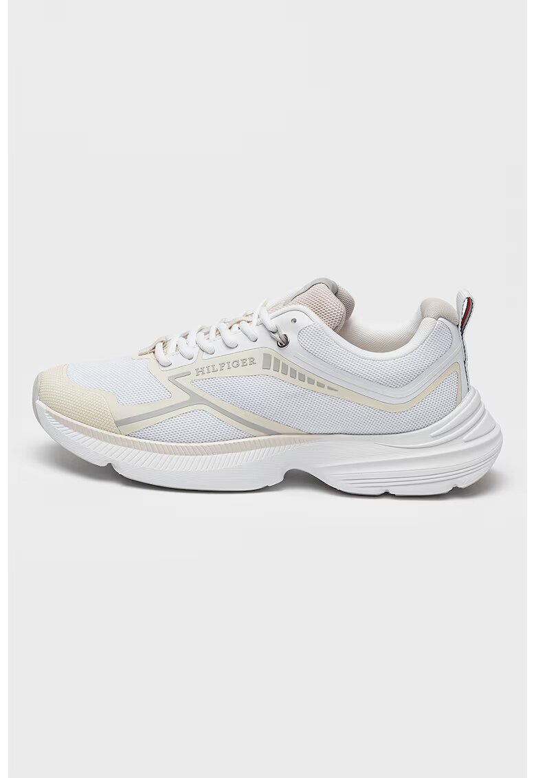 Tommy Hilfiger Pantofi sport cu insertii din plasa - Alb optic/Crem