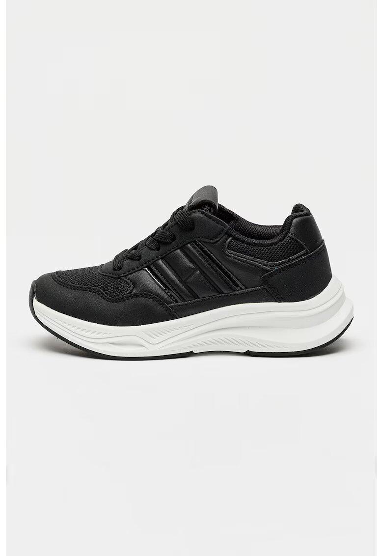 Tommy Hilfiger Pantofi sport de piele ecologica si material textil - Negru