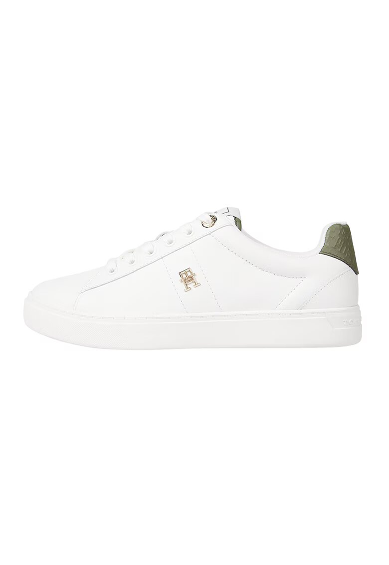 Tommy Hilfiger Pantofi sport din piele - Alb/Kaki