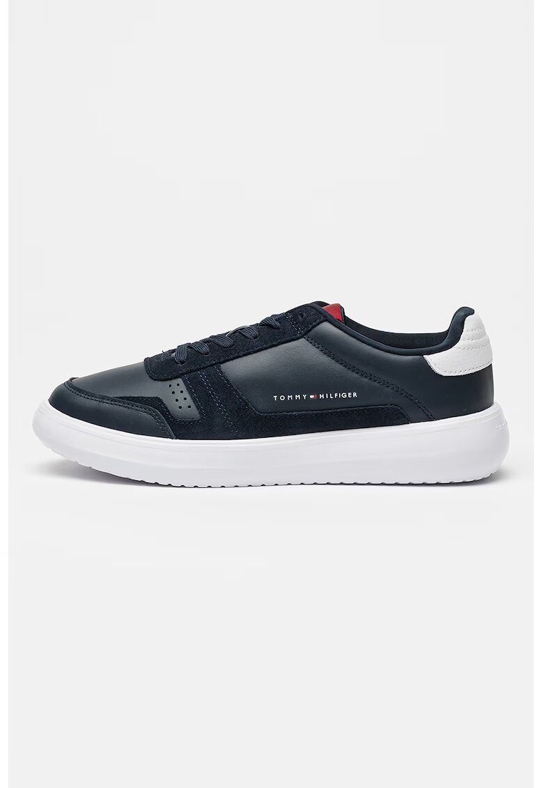 Tommy Hilfiger Pantofi sport din piele cu garnituri din piele intoarsa Modern Lightcup - Albastru ultramarin