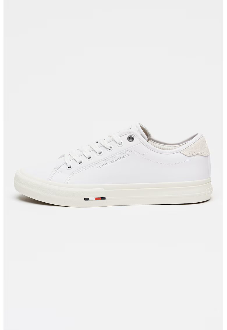 Tommy Hilfiger Pantofi sport din piele si piele ecologica - Alb