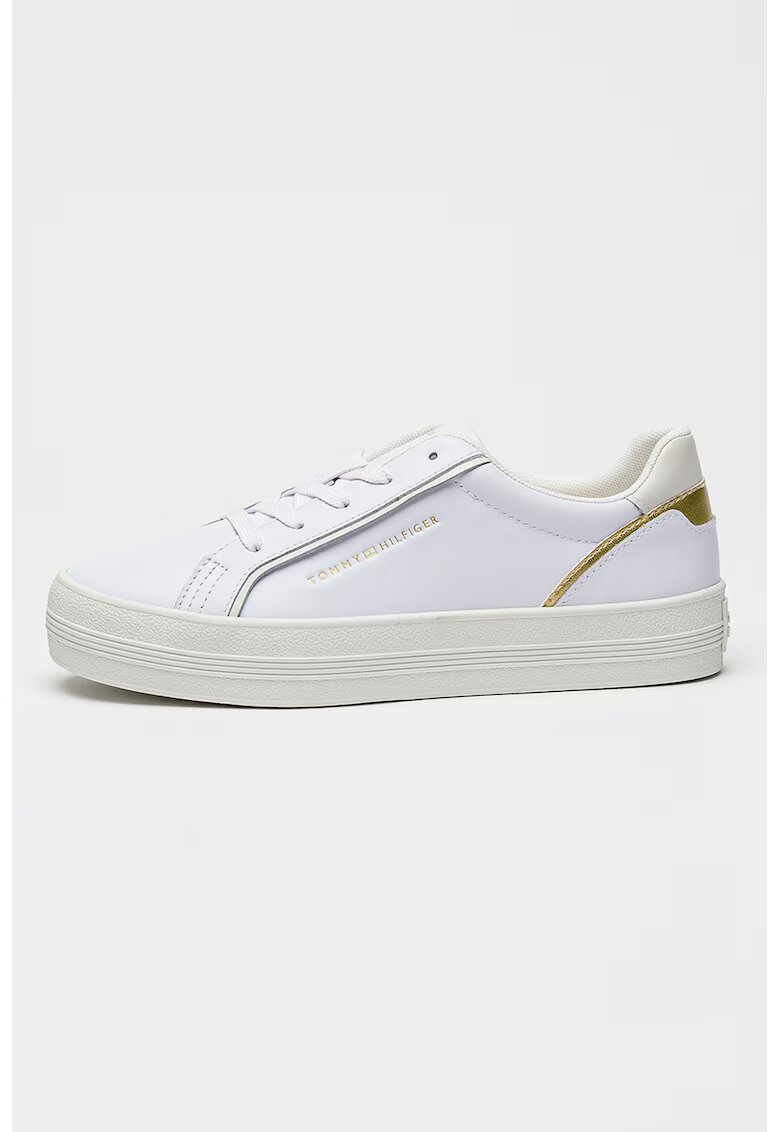 Tommy Hilfiger Pantofi sport low-cut de piele - Alb