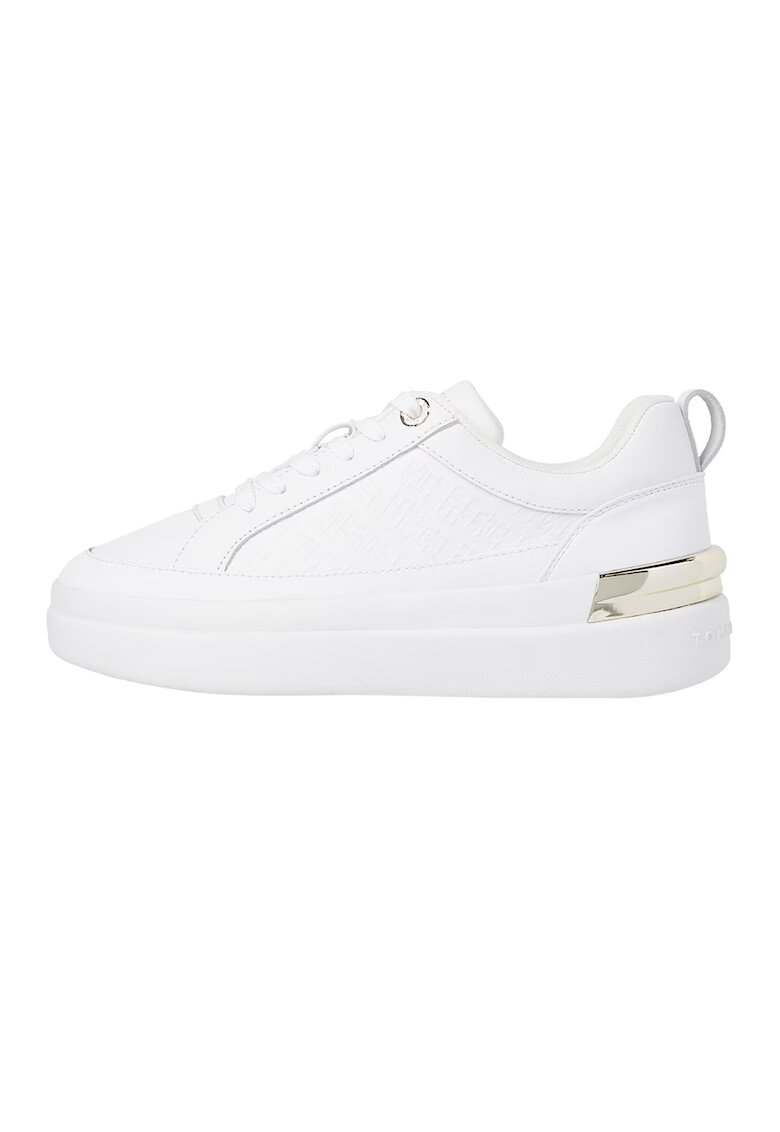 Tommy Hilfiger Pantofi sport low-cut de piele - Alb/Auriu