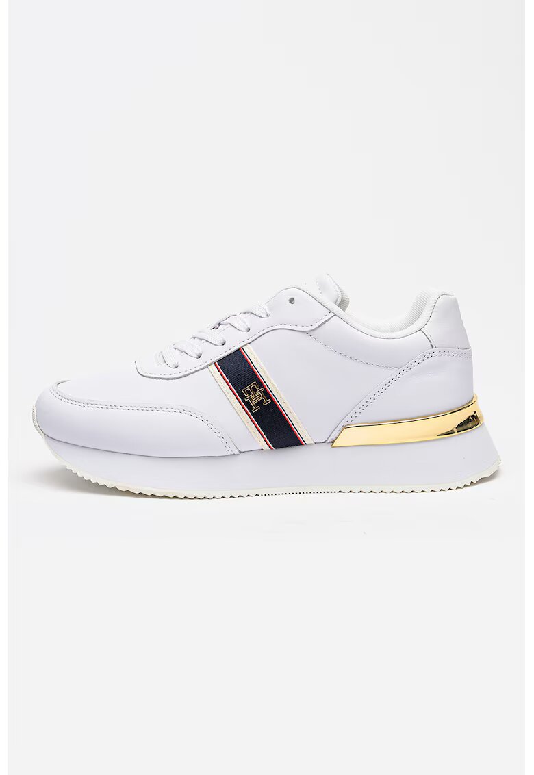 Tommy Hilfiger Pantofi sport pentru alergare Webbing - Alb/Auriu