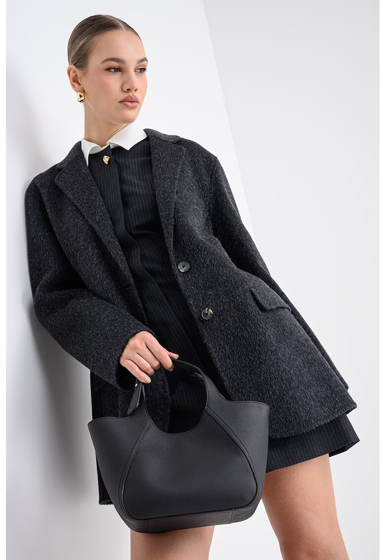 Tommy Hilfiger Sacou din amestec de lana si lana alpaca - Gri antracit