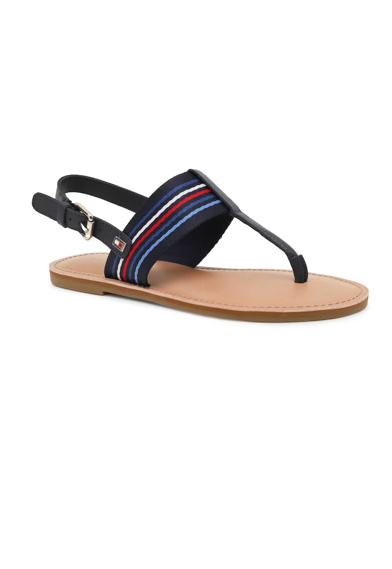 Tommy Hilfiger Sandale din piele si textil - Bleumarin