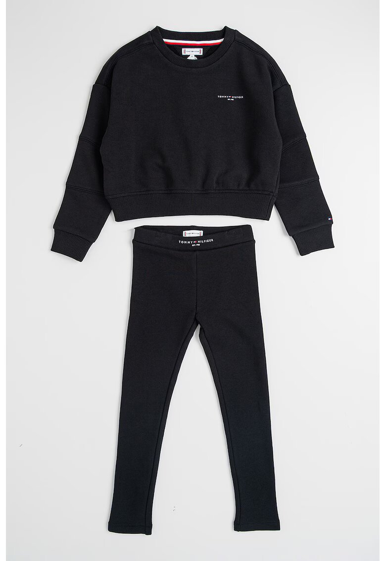Tommy Hilfiger Set de bluza de trening si colanti cu detalii logo - 2 piese - Negru