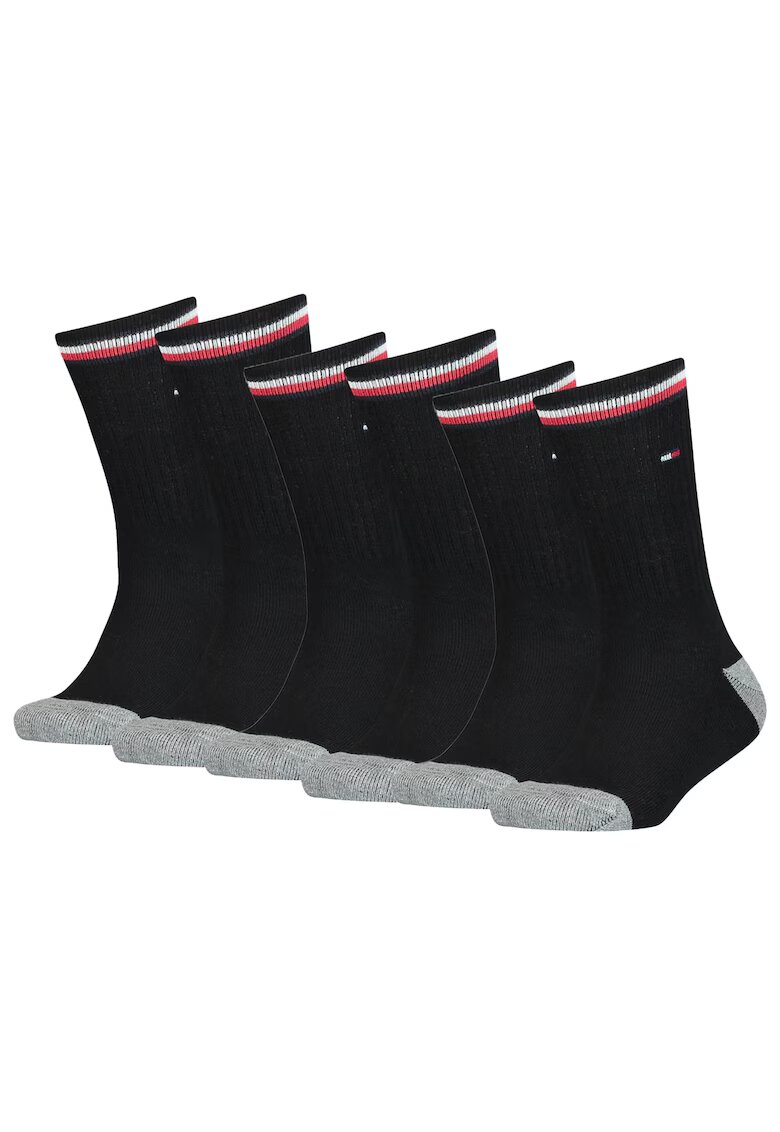 Tommy Hilfiger Set de sosete lungi - 6 perechi - Negru