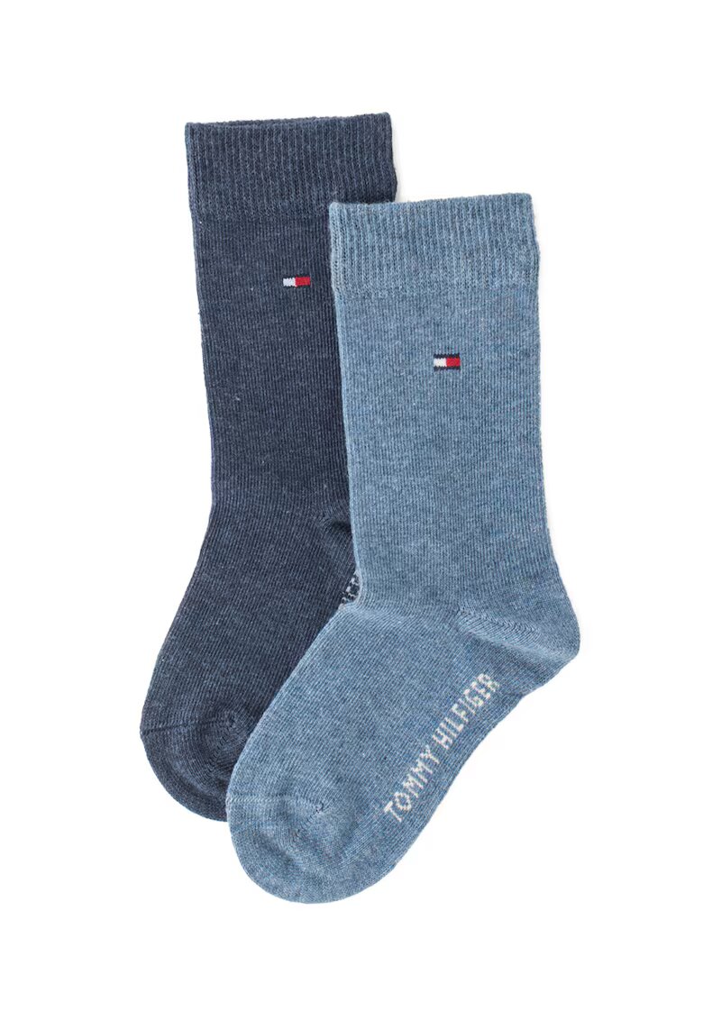 Tommy Hilfiger Set de sosete lungi din amestec de bumbac - 2 perechi - Albastru prafuit