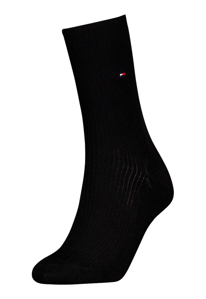 Tommy Hilfiger Sosete lungi cu logo - Negru