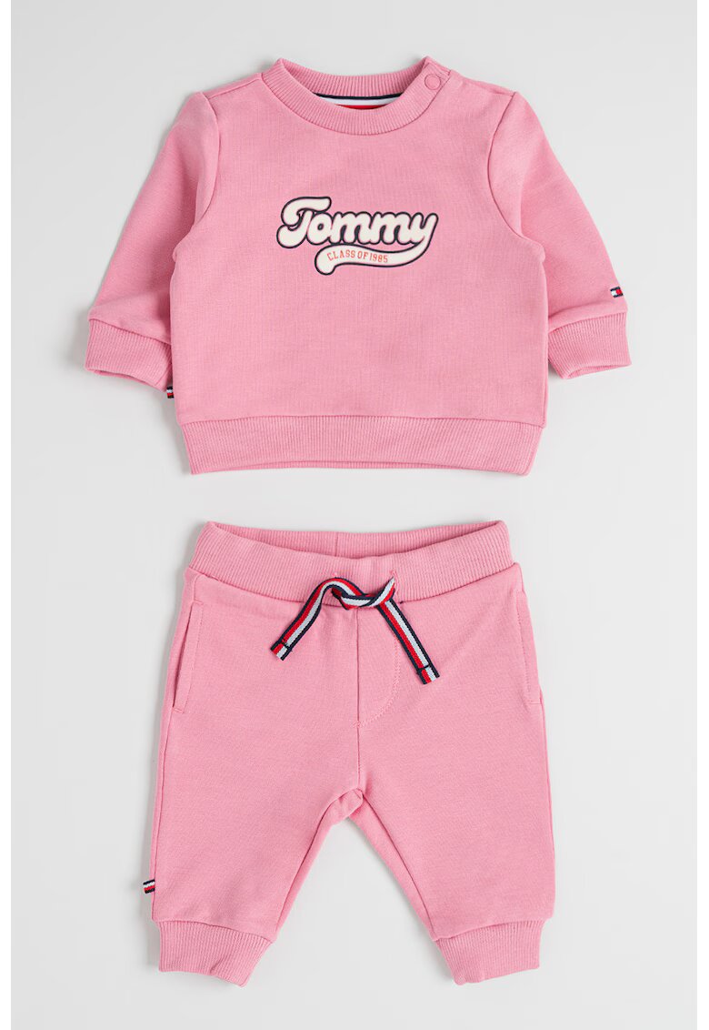 Tommy Hilfiger Trening din amestec de bumbac organic cu imprimeu logo - Roz