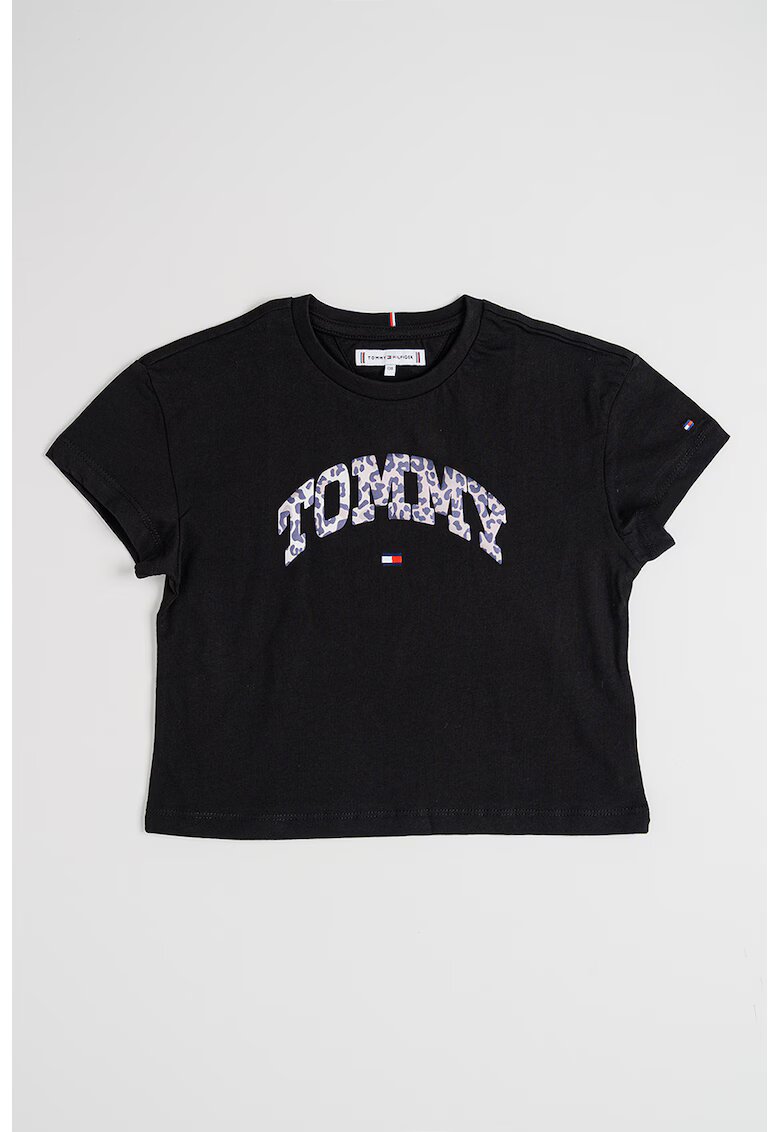 Tommy Hilfiger Tricou cu imprimeu logo - Negru/Maro