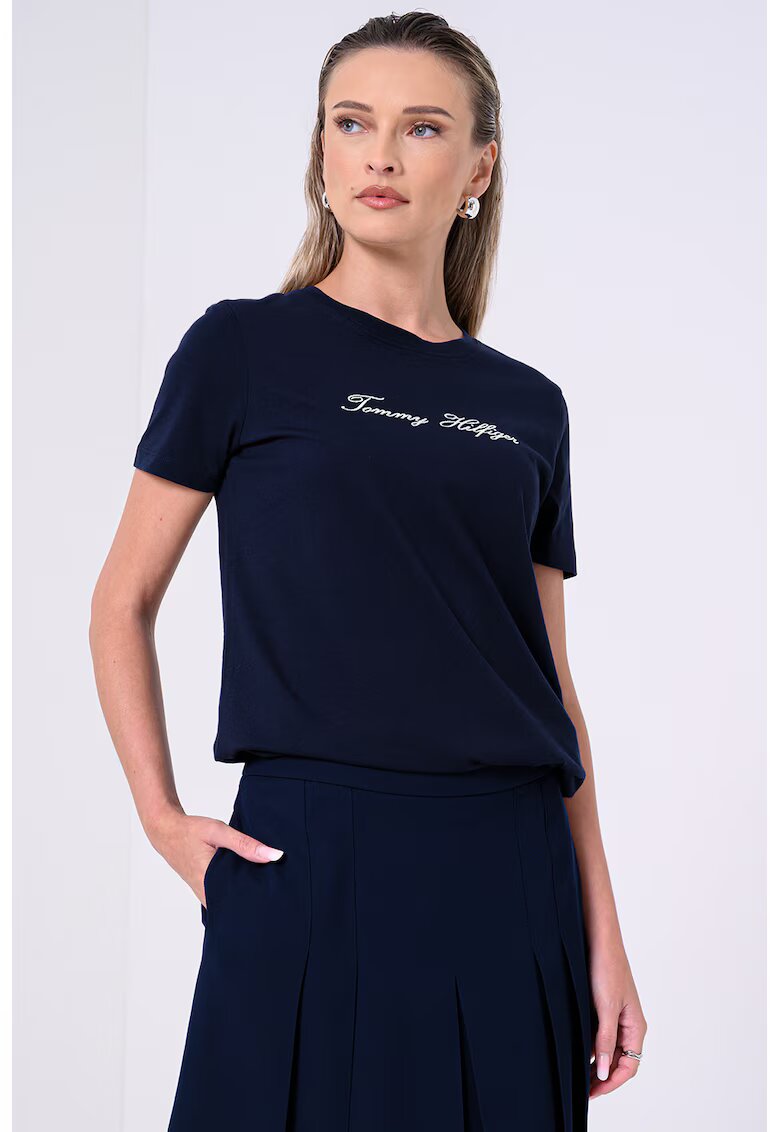 Tommy Hilfiger Tricou de bumbac cu logo - Bleumarin