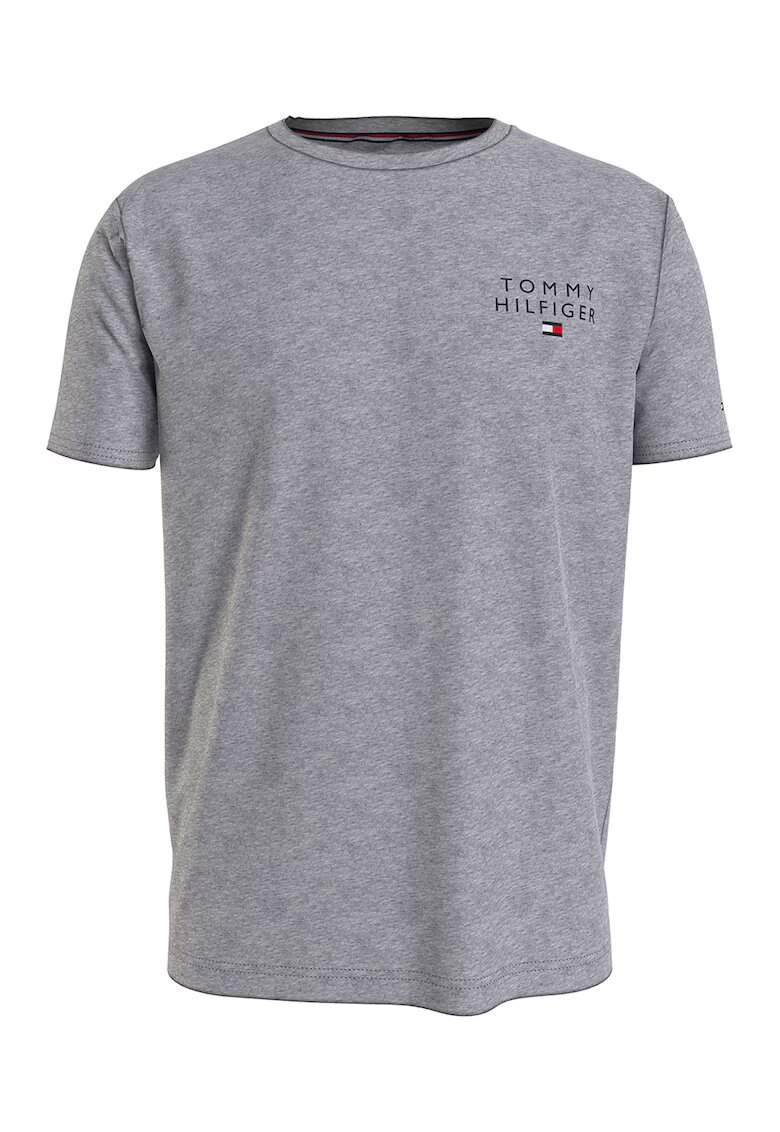 Tommy Hilfiger Tricou de casa din bumbac organic - Gri deschis