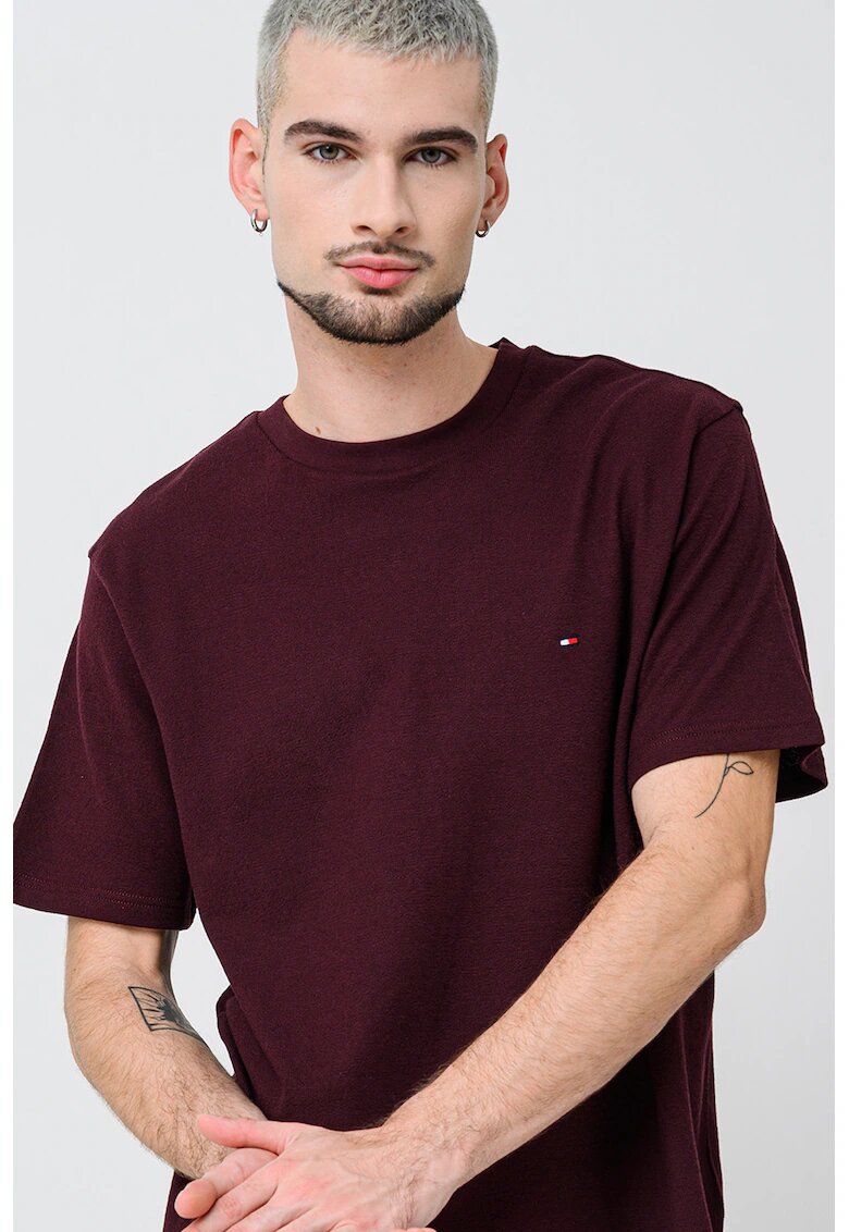 Tommy Hilfiger Tricou din bumbac cu decolteu rotund - Violet pruna
