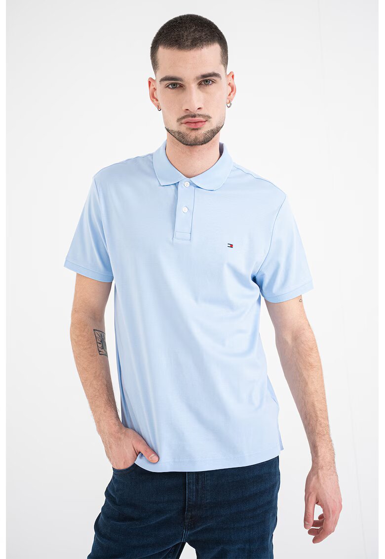 Tommy Hilfiger Tricou polo regular fit din bumbac - Albastru glaciar