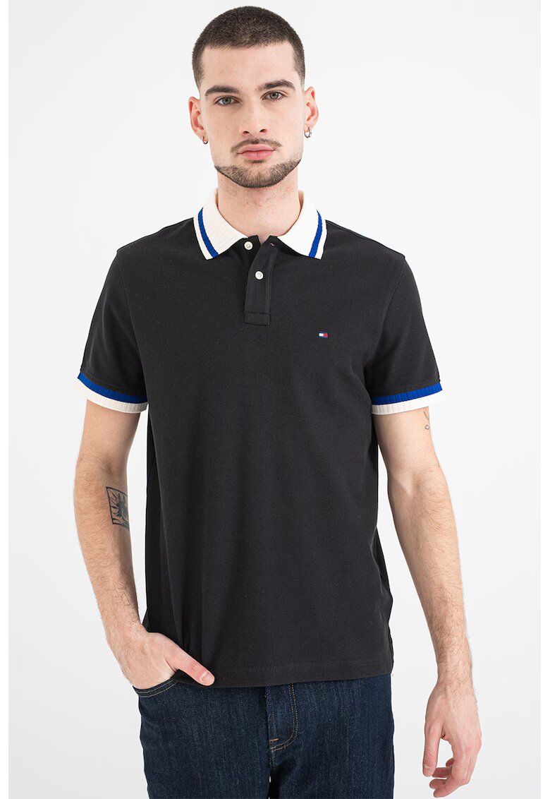Tommy Hilfiger Tricou polo regular fit - Negru
