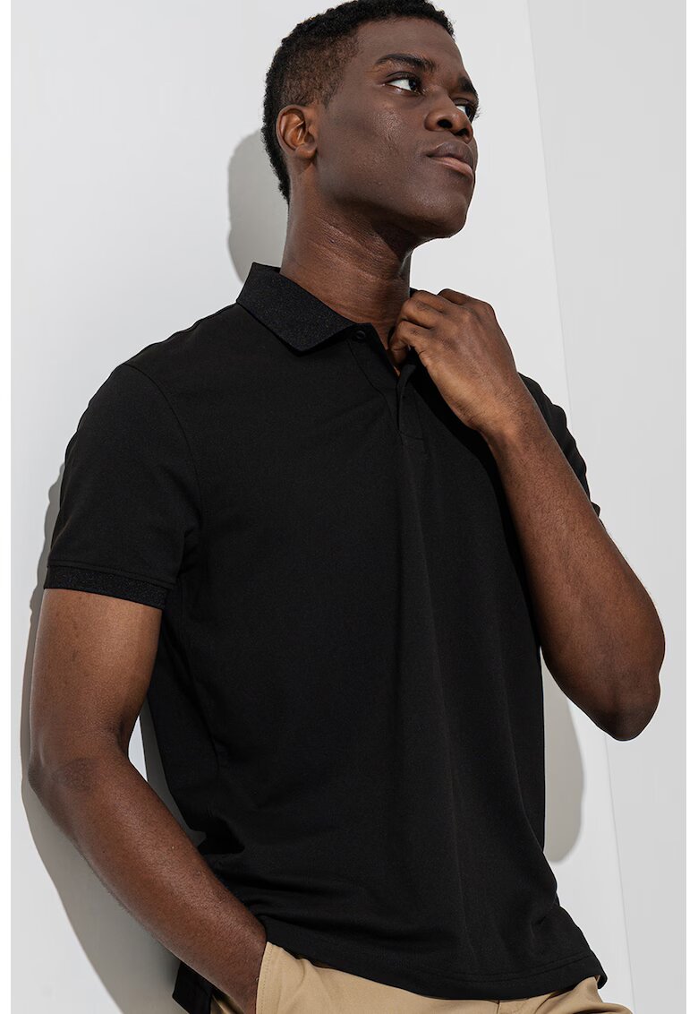 Tommy Hilfiger Tricou polo regular fit - Negru