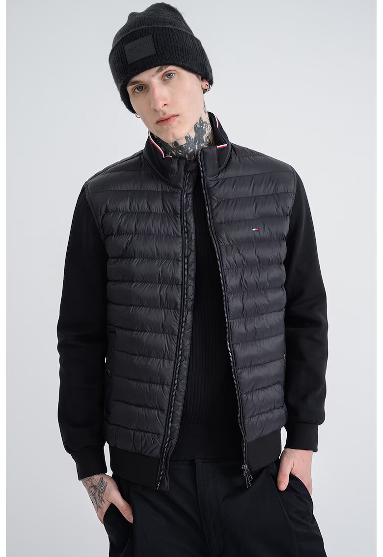 Tommy Hilfiger Vesta matlasata cu buzunare laterale - Negru