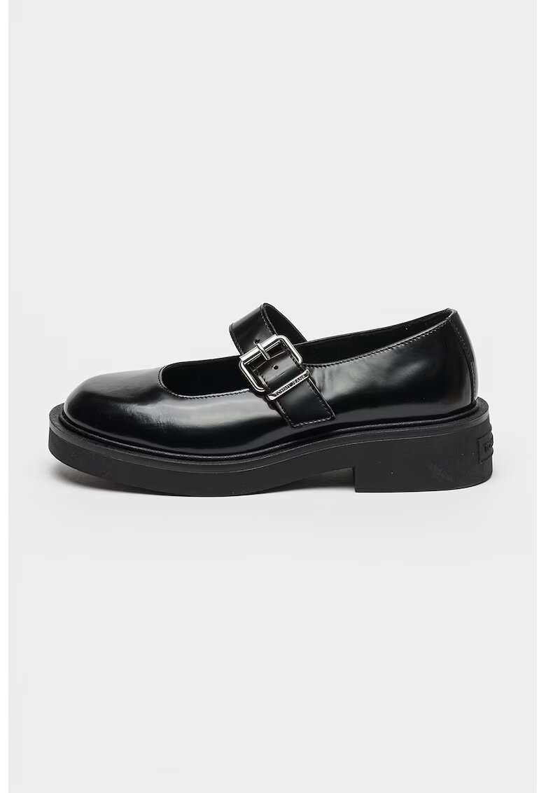 Tommy Jeans Balerini de piele cu catarama - Negru