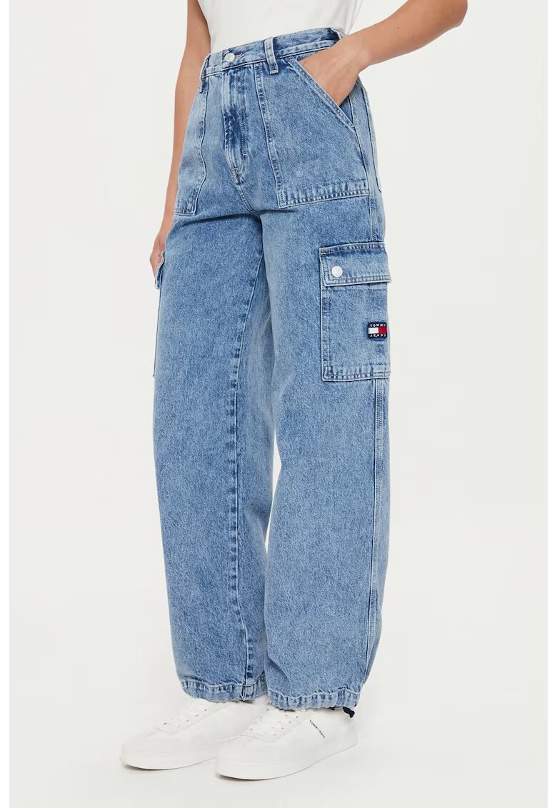 Tommy Jeans Blugi cargo cu croiala ampla Claire Wide Leg - Albastru deschis