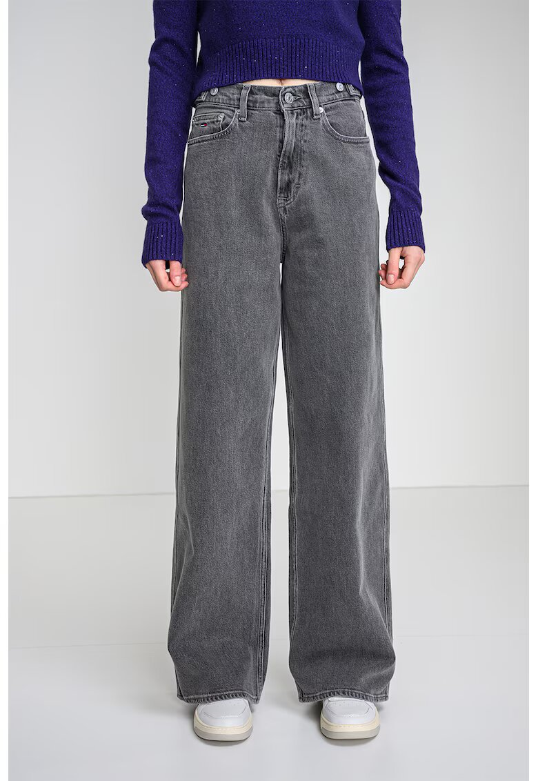 Tommy Jeans Blugi cu talie inalta Claire - Gri deschis