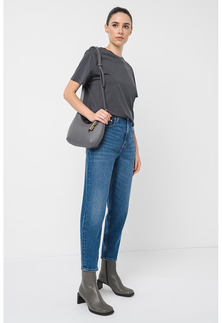 Tommy Jeans Blugi mom-fit cu talie inalta - Albastru inchis