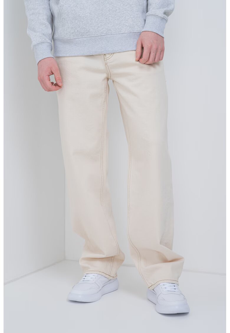 Tommy Jeans Blugi relaxed fit cu talie medie - Bej deschis