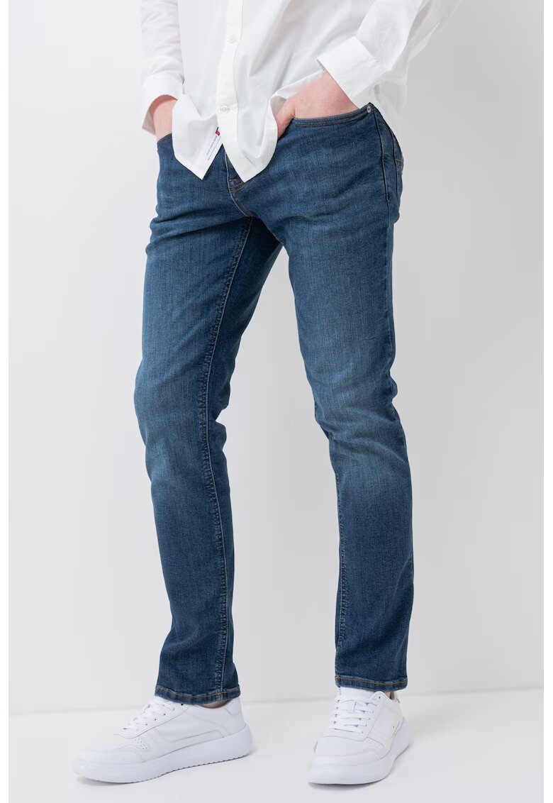 Tommy Jeans Blugi slim fit cu aspect decolorat - Bleumarin
