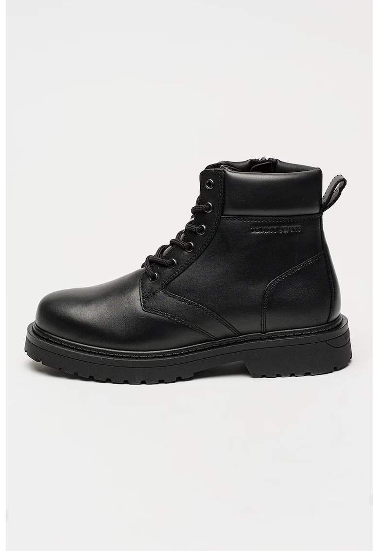 Tommy Jeans Bocanci uni de piele - Negru