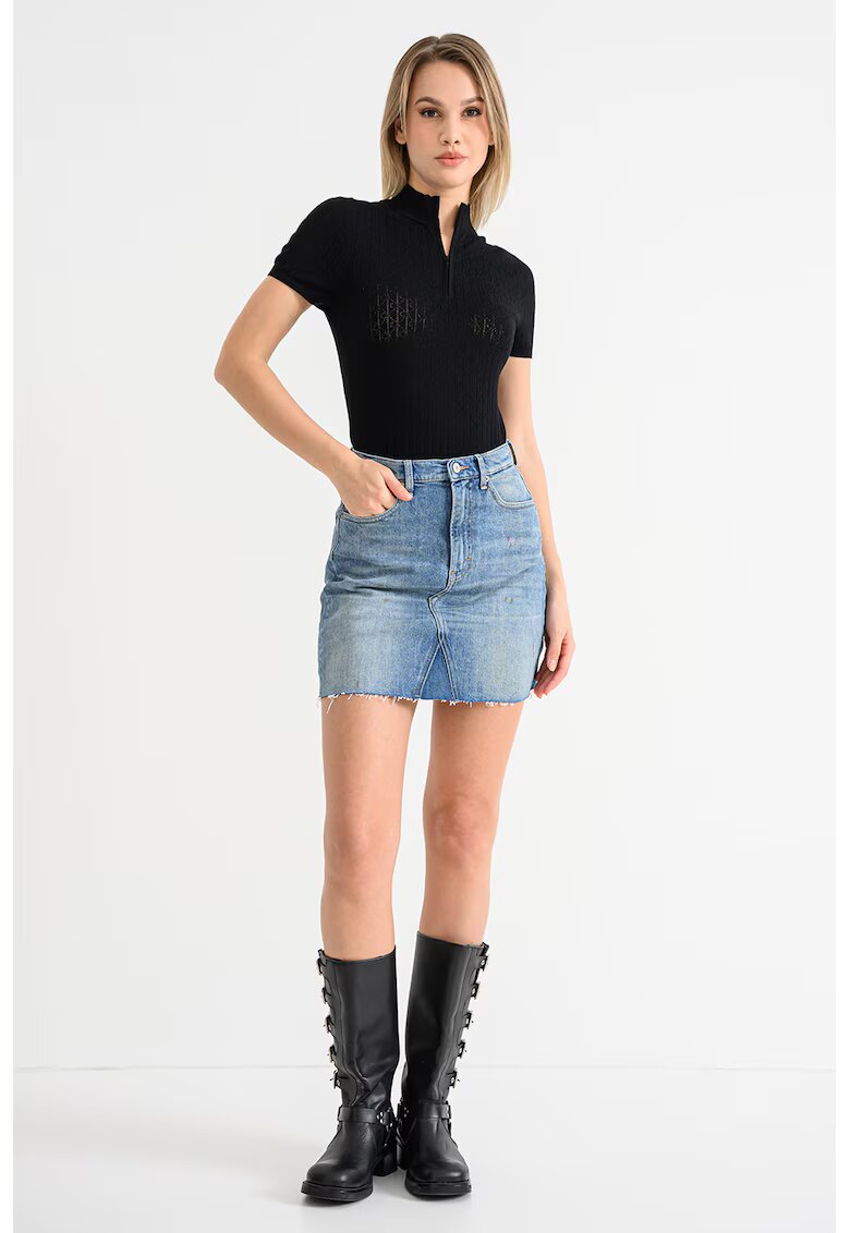 Tommy Jeans Fusta mini de denim cu talie inalta - Albastru prafuit