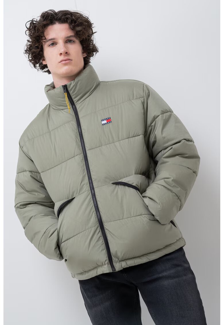 Tommy Jeans Geaca cu vatelina si aplicatie logo - Verde sparanghel