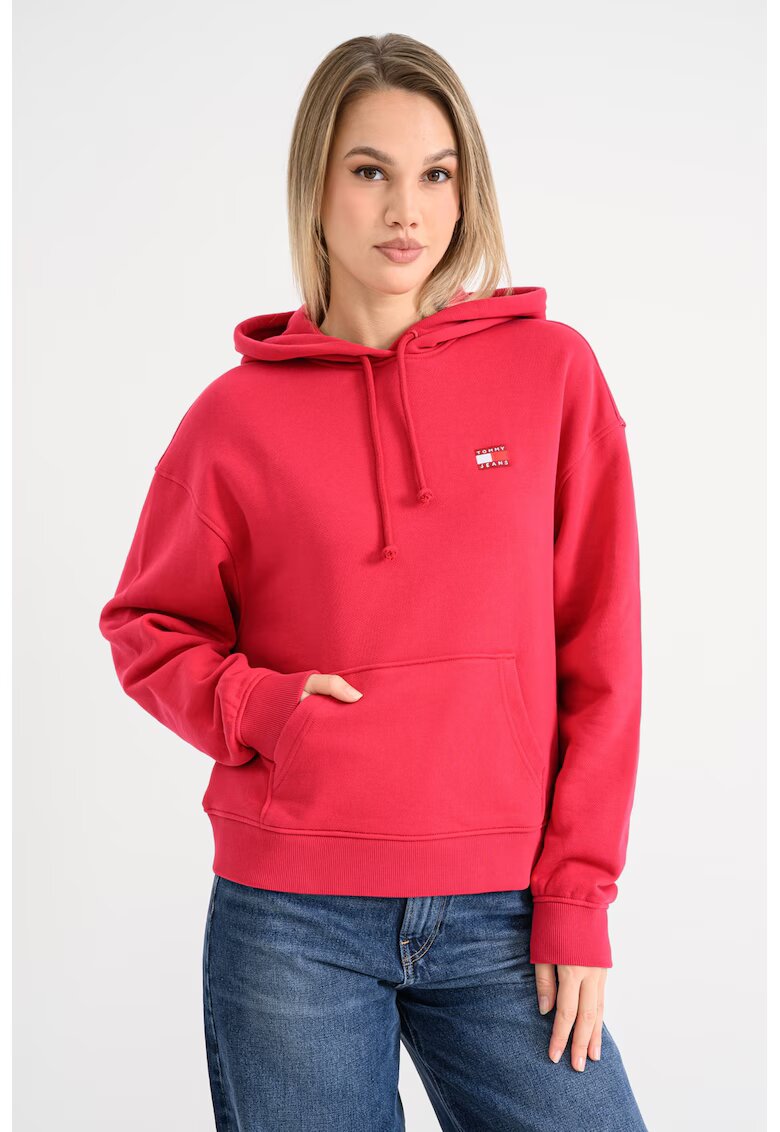 Tommy Jeans Hanorac cu buzunar kangaroo - Roz aprins