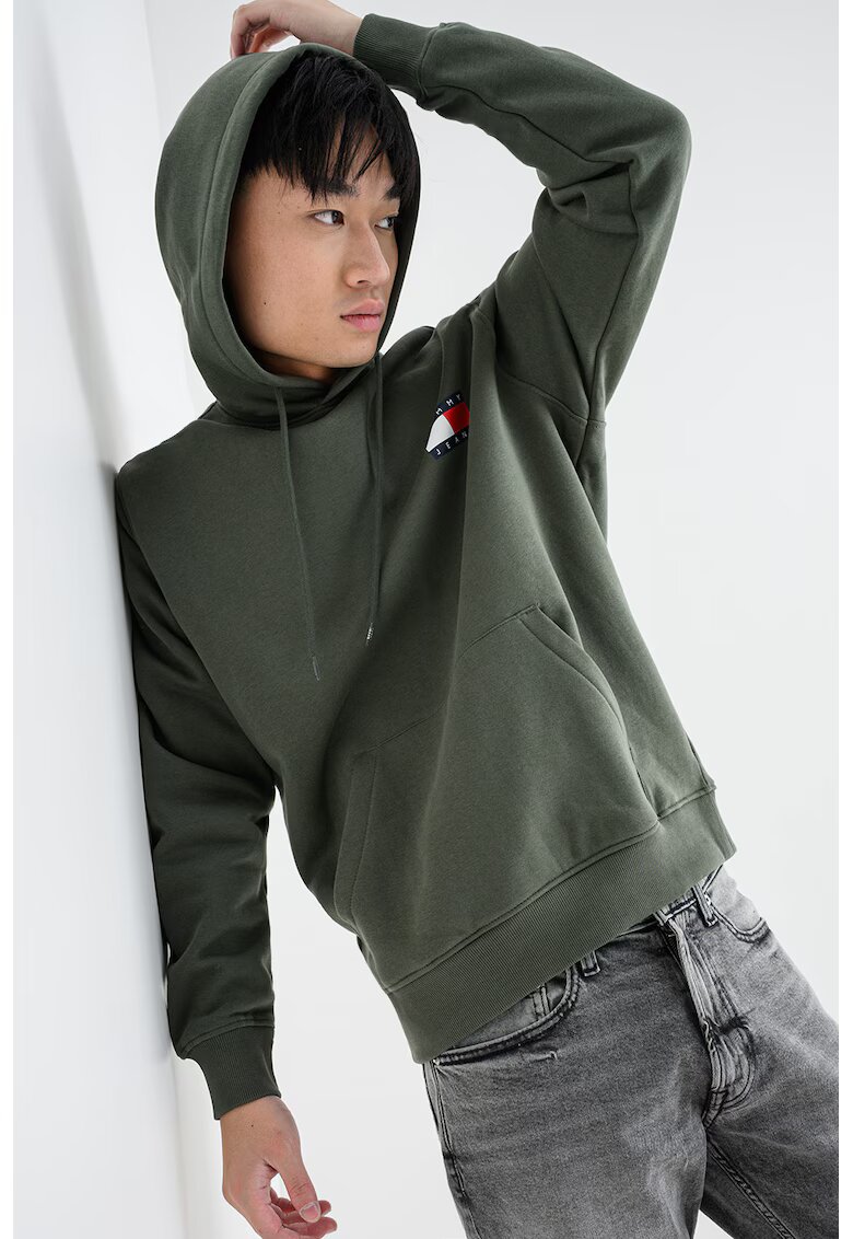 Tommy Jeans Hanorac regular-fit cu imprimeu logo - Verde/Verde inchis