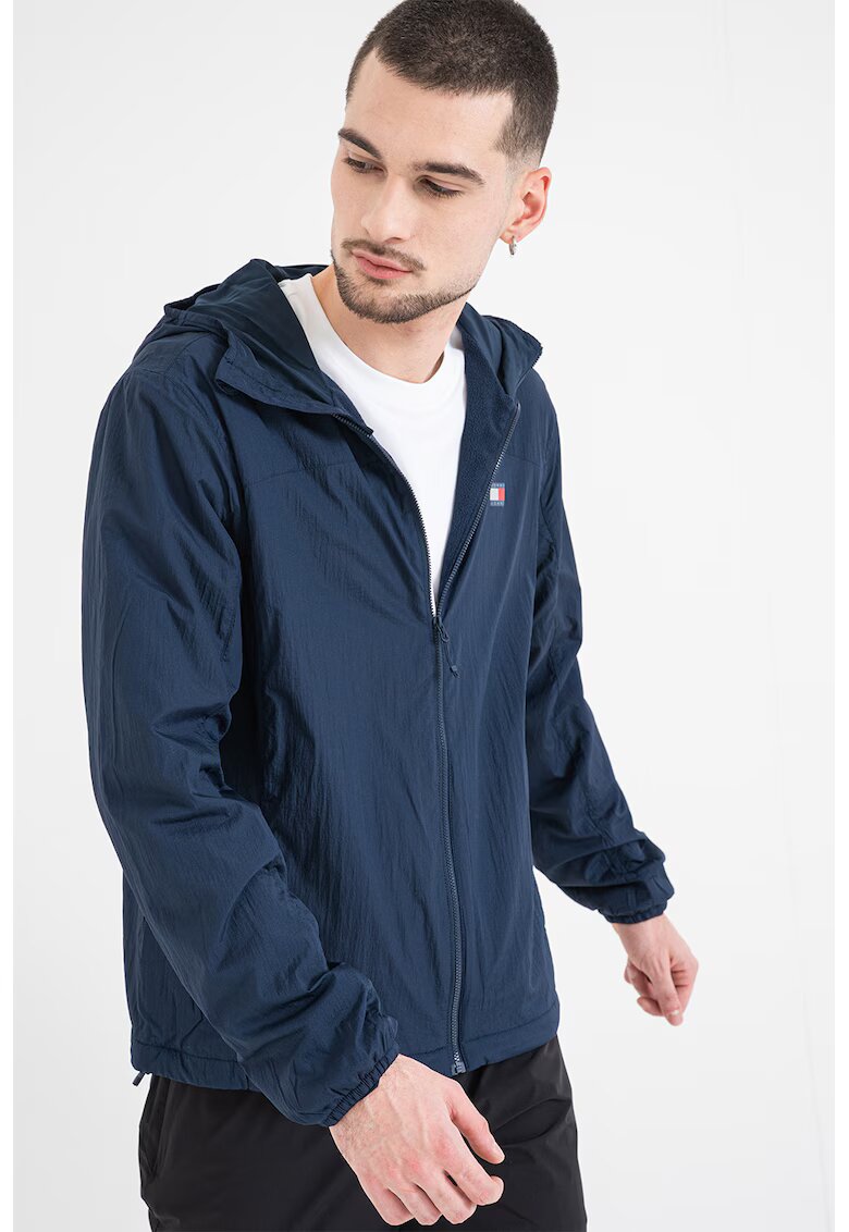 Tommy Jeans Jacheta cu logo si gluga - Albastru ultramarin