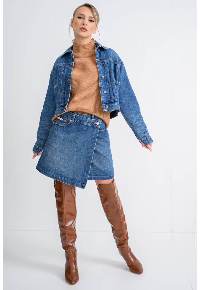 Tommy Jeans Jacheta din denim cu nasturi - Albastru