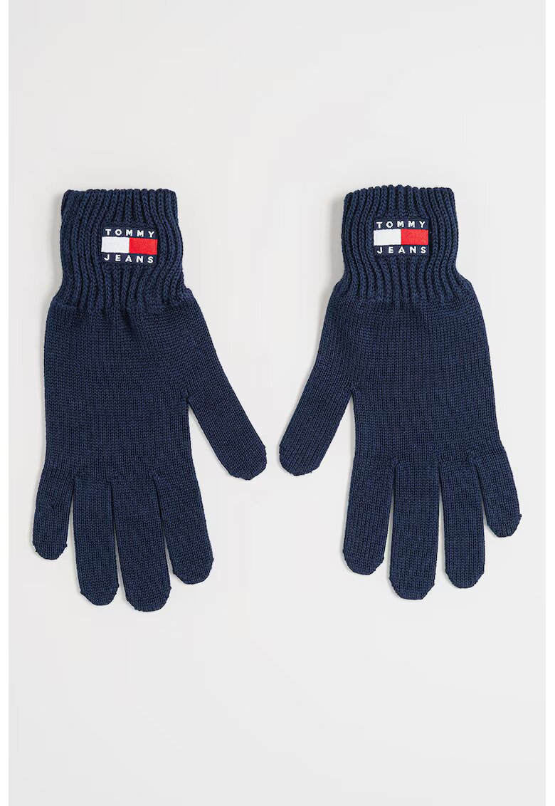 Tommy Jeans Manusi tricotate cu logo Heritage - Bleumarin