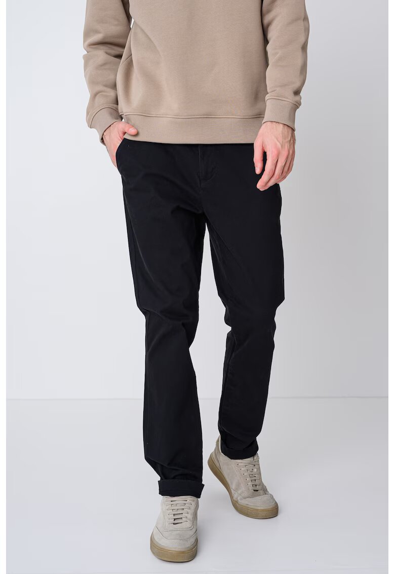 Tommy Jeans Pantaloni chino regular-fit din amestec de bumbac organic Austin - Negru