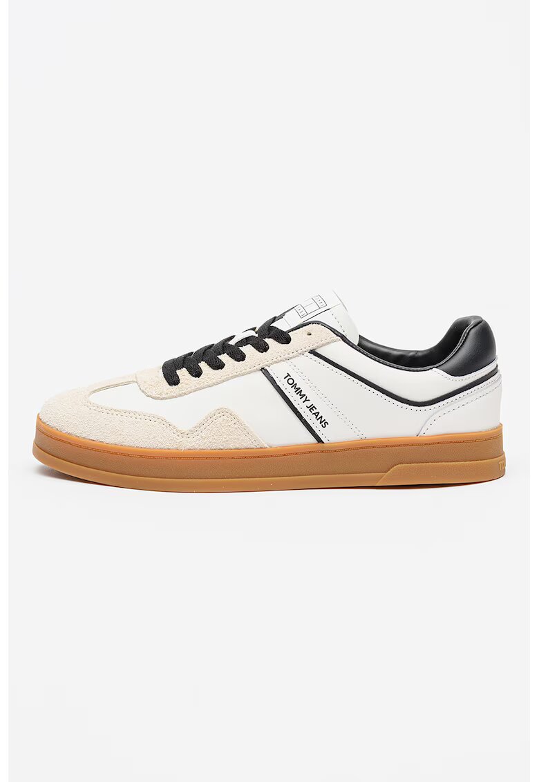 Tommy Jeans Pantofi sport cu insertii din piele Greenwich - Alb/Bej deschis