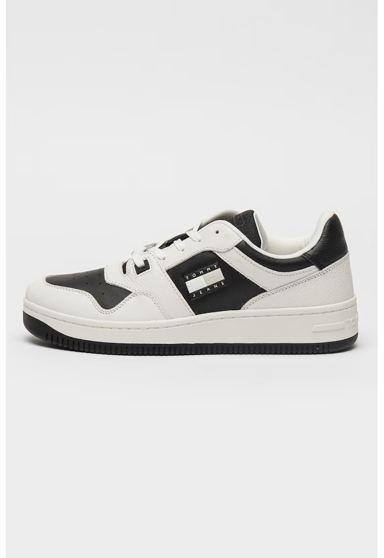 Tommy Jeans Pantofi sport cu insertii din piele - Negru/Alb optic