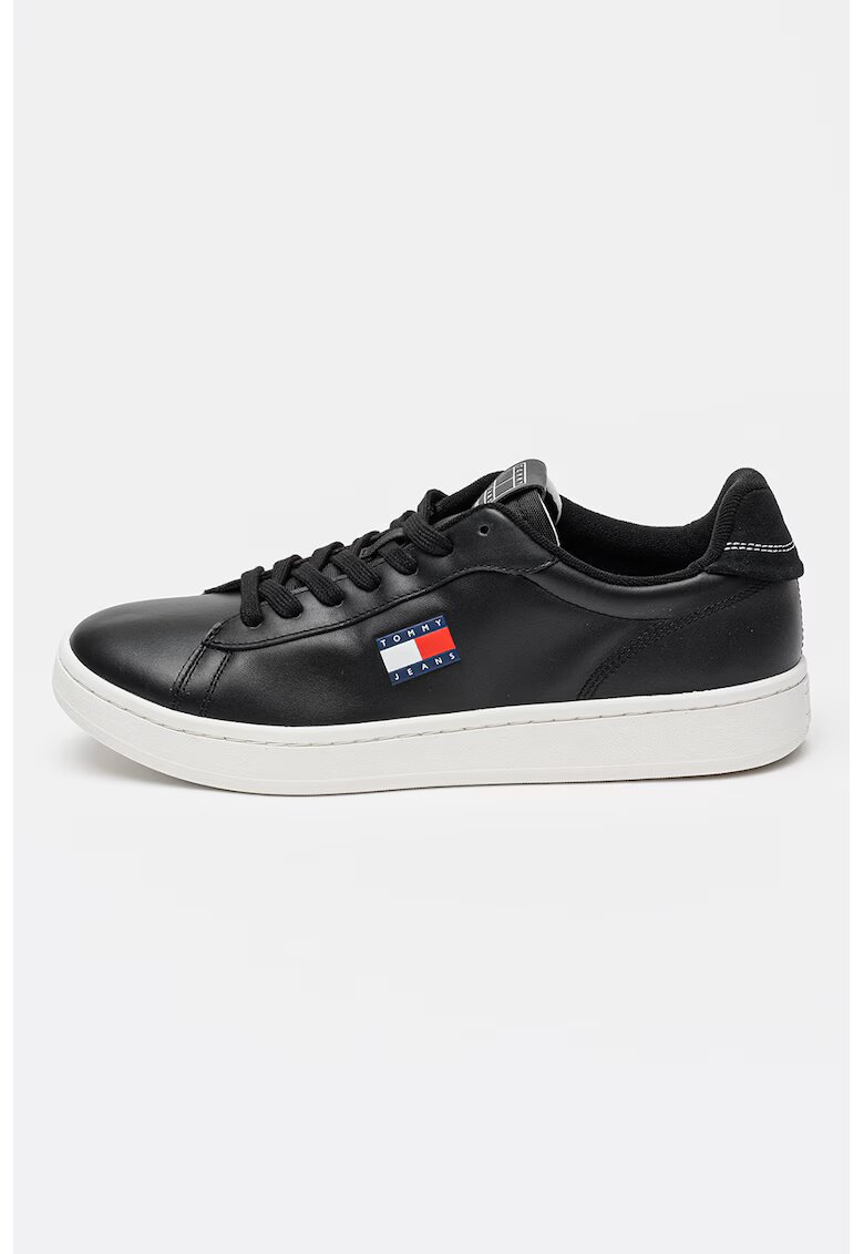 Tommy Jeans Pantofi sport din piele cu imprimeu logo lateral Archive '98 - Negru