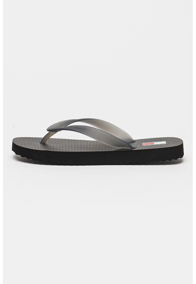Tommy Jeans Papuci flip-flop cu logo - Negru