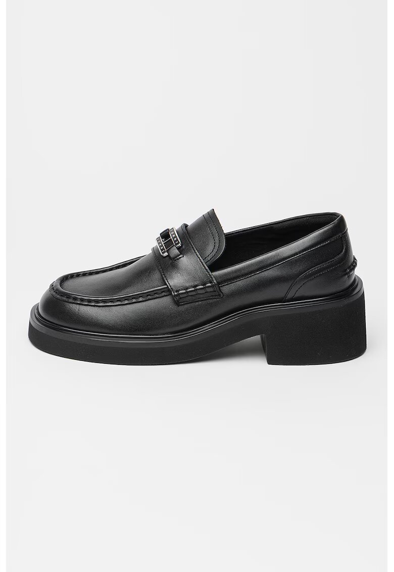Tommy Jeans Tommy Hilfiger - Pantofi loafer din piele cu logo - Negru