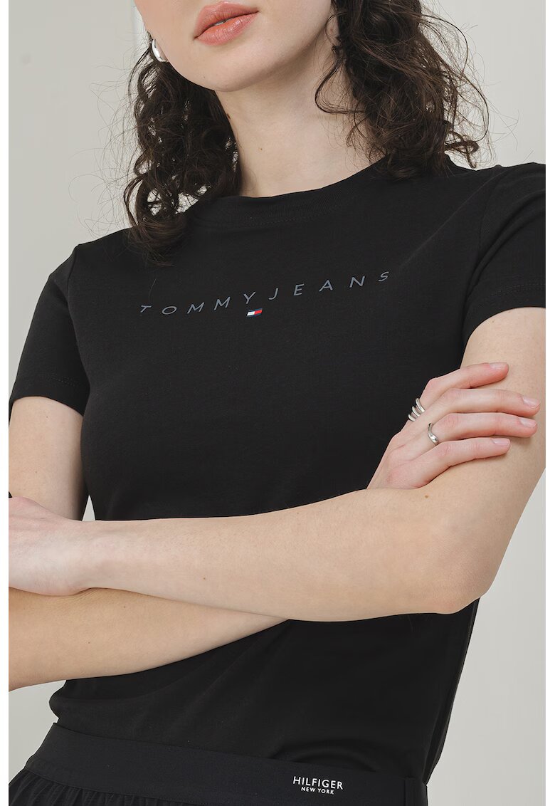 Tommy Jeans Tricou cu decolteu la baza gatului si imprimeu logo