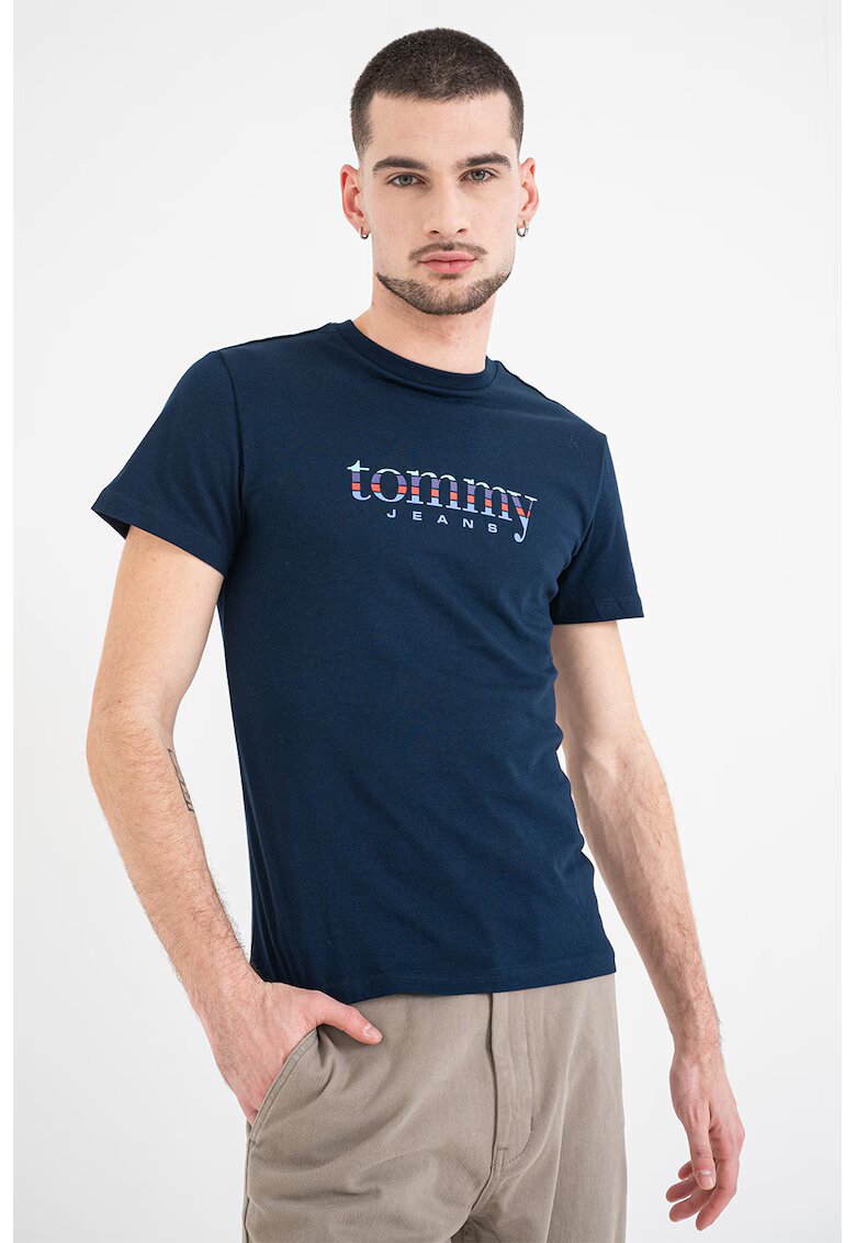 Tommy Jeans Tricou cu imprimeu logo - Albastru ultramarin