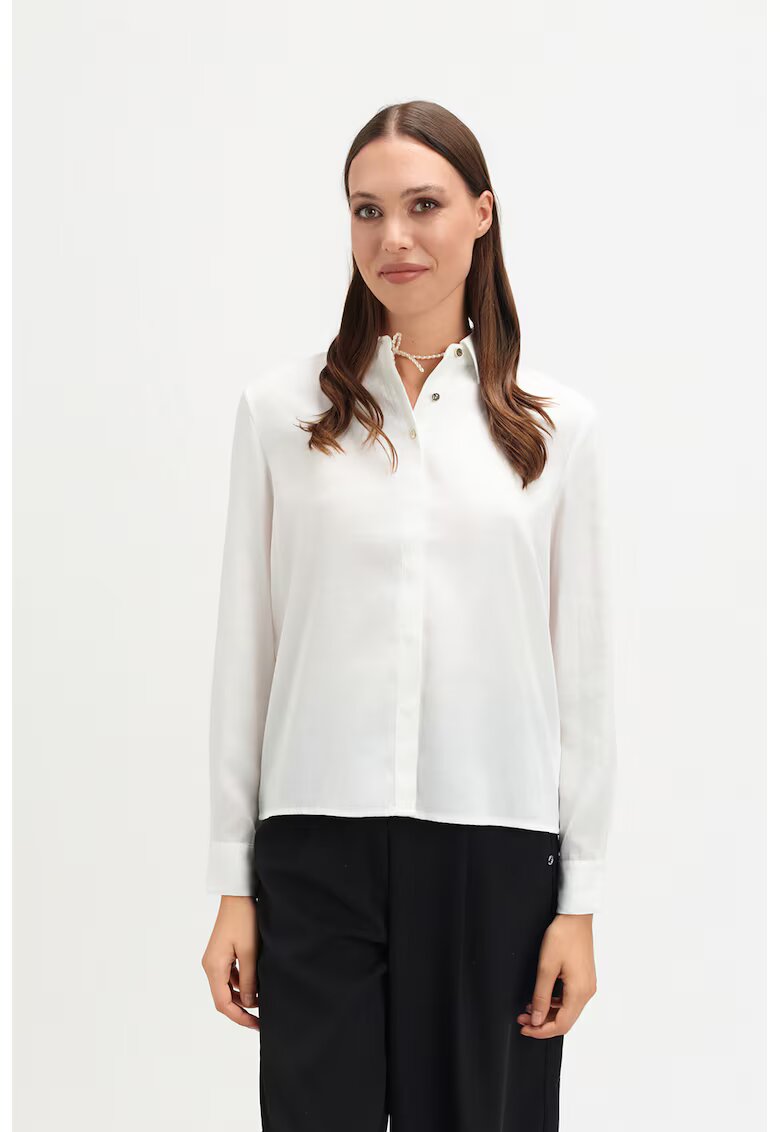 Top Secret Bluza cu fenta cu nasturi - Alb optic