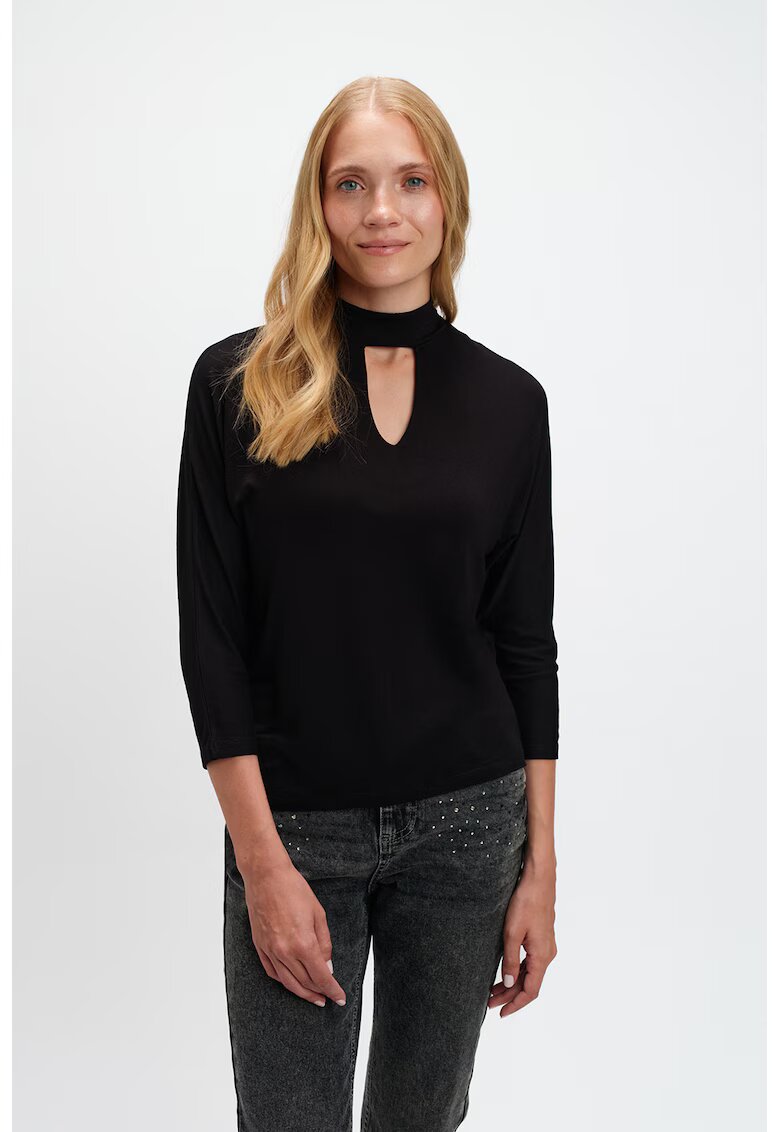 Top Secret Bluza cu maneci medii si decupaj - Negru