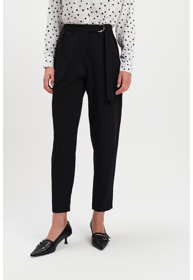 Top Secret Pantaloni crop cu talie inalta - Negru
